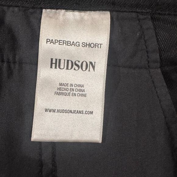 HUDSON Los Angeles PaperBag Shorts Casual Fit Linen In Black Size 29 NWOT - Picture 11 of 12